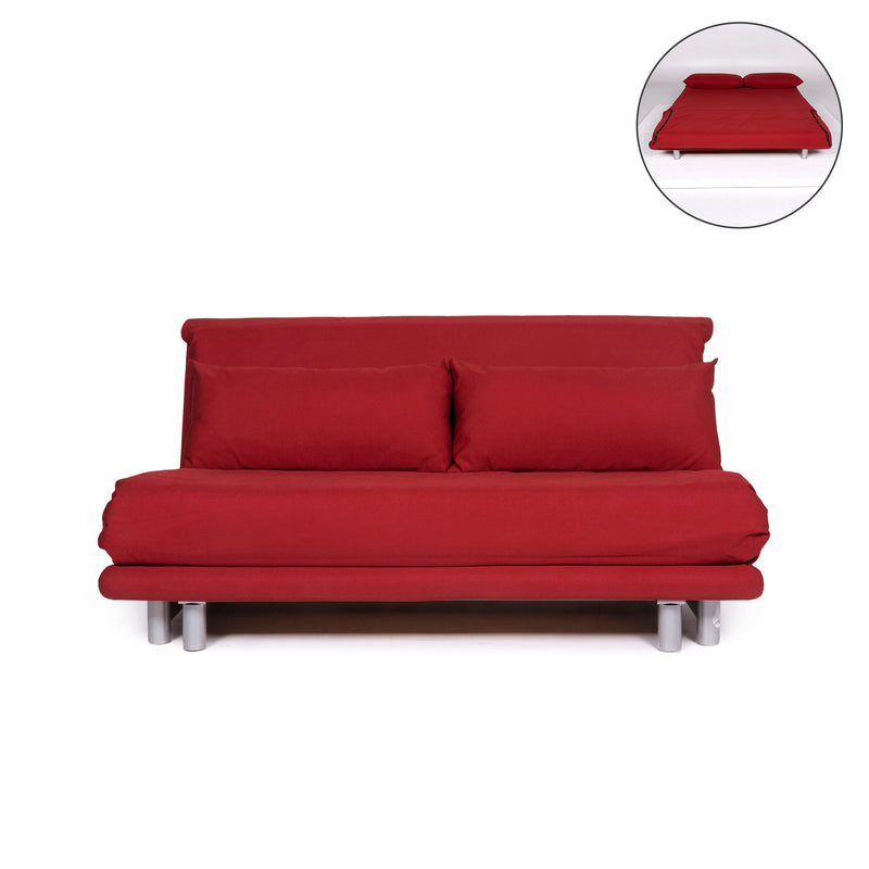 ligne roset Multy Stoff Schlafsofa Rot Dreisitzer Sofa Schlaffunktion Couch 
