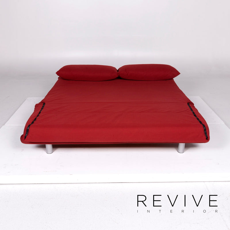 ligne roset Multy Stoff Schlafsofa Rot Dreisitzer Sofa Schlaffunktion Couch 