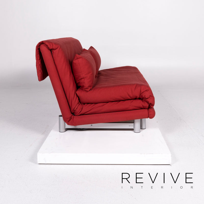 ligne roset Multy Stoff Schlafsofa Rot Dreisitzer Sofa Schlaffunktion Couch 