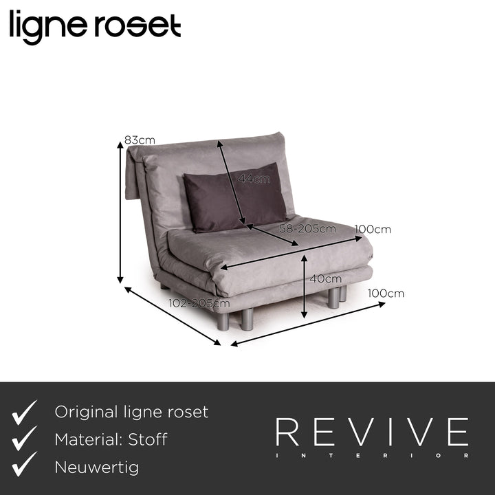 ligne roset Multy fabric armchair gray sleeping function daybed function sofa bed