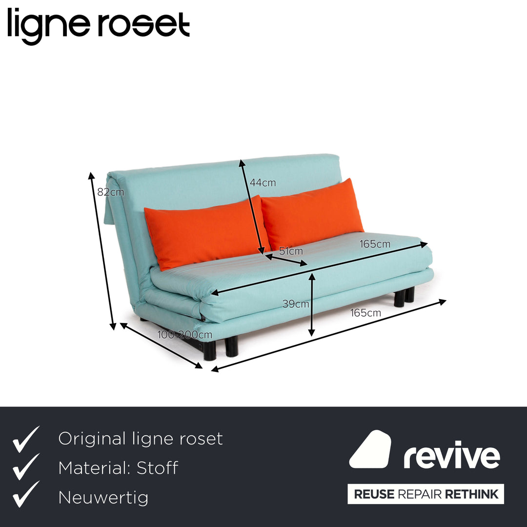 ligne roset Multy fabric sofa blue three-seater sleeping function new upholstery