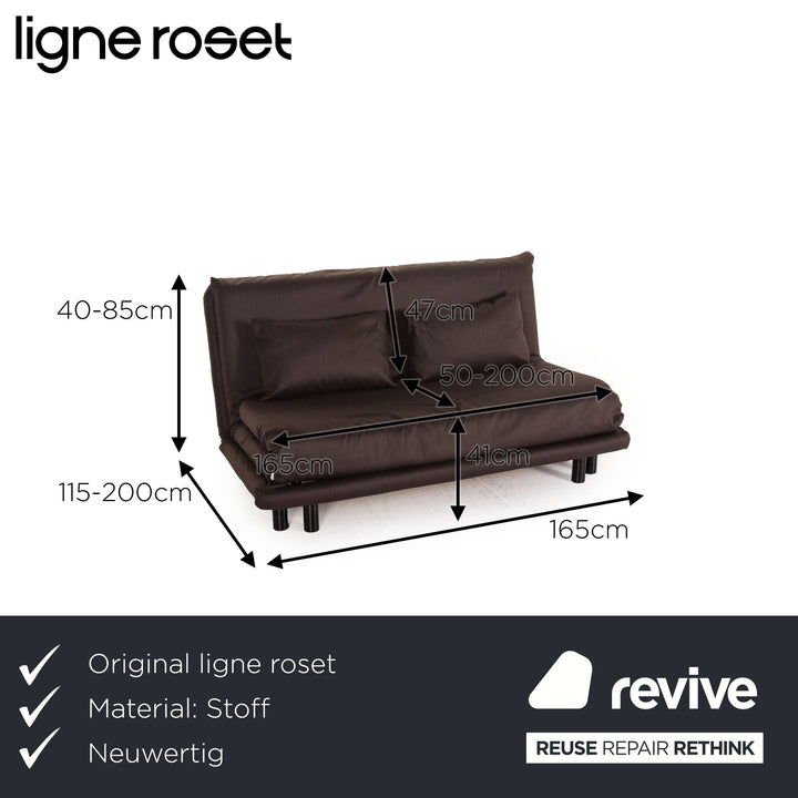 ligne roset Multy fabric sofa brown three-seater function sleeping function couch