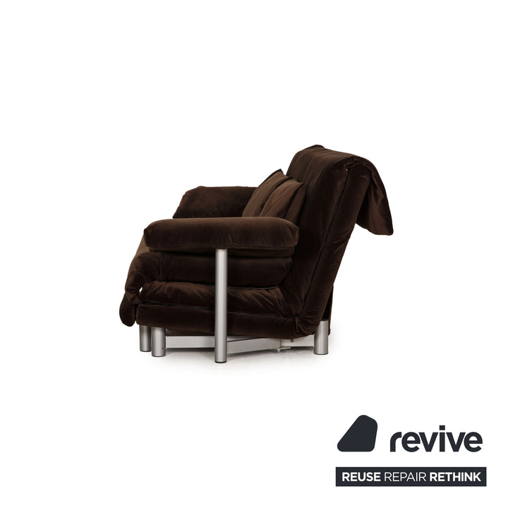 Ligne Roset Multy fabric sofa brown three-seater couch function sleep function
