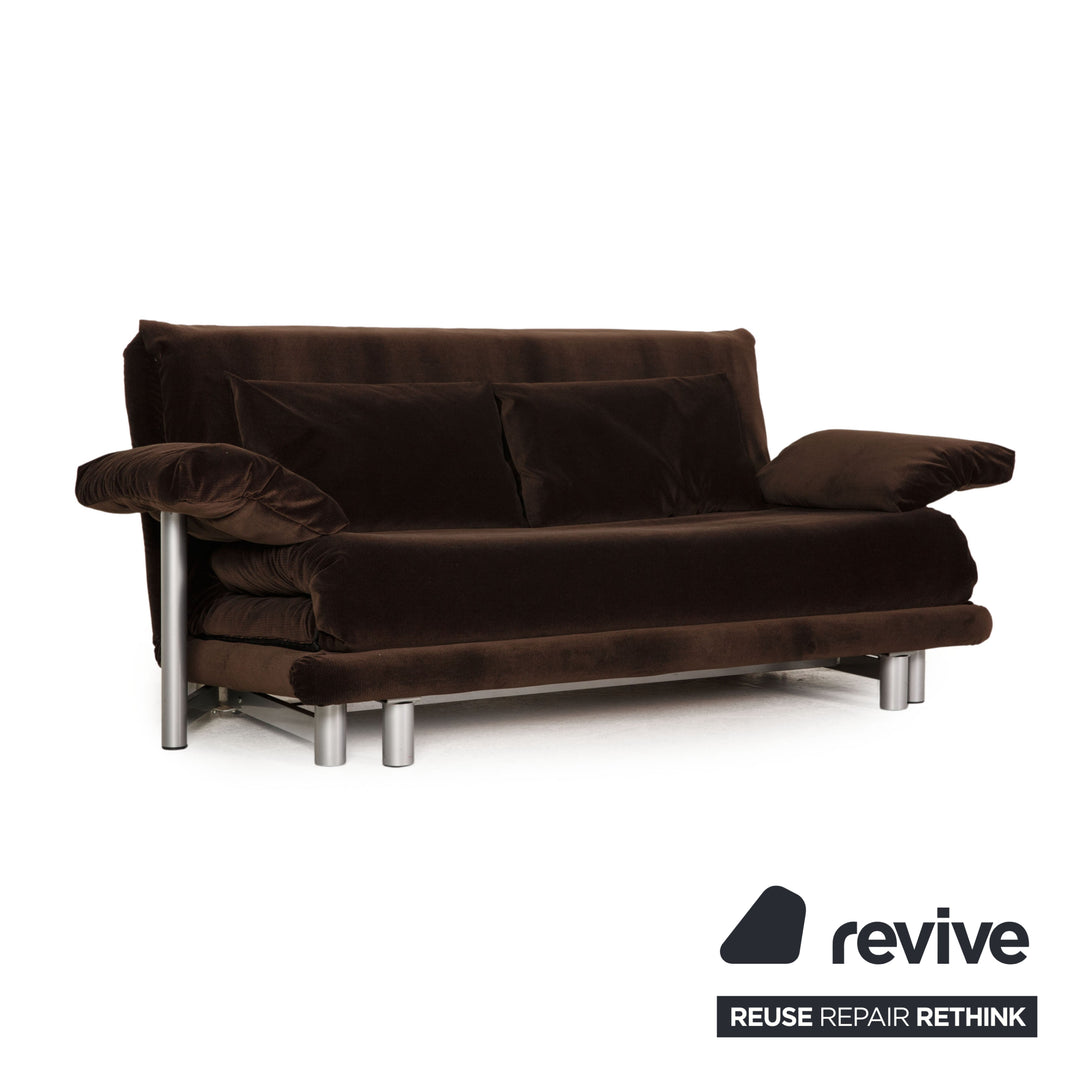 Ligne Roset Multy fabric sofa brown three-seater couch function sleep function