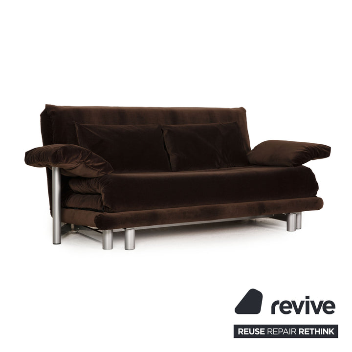 Ligne Roset Multy fabric sofa brown three-seater couch function sleep function