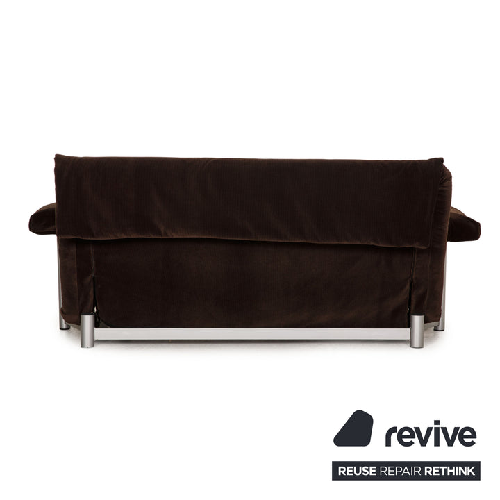 Ligne Roset Multy fabric sofa brown three-seater couch function sleep function