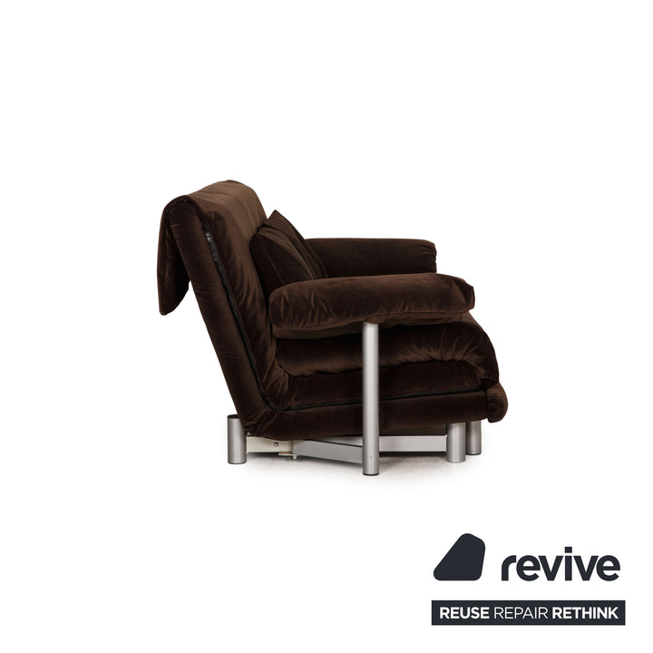 Ligne Roset Multy fabric sofa brown three-seater couch function sleep function
