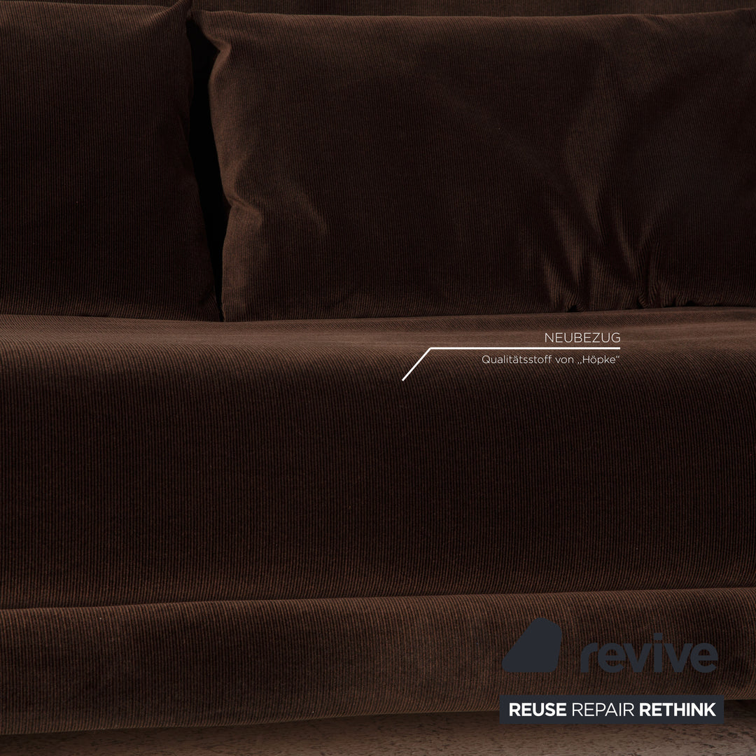 Ligne Roset Multy fabric sofa brown three-seater couch function sleep function