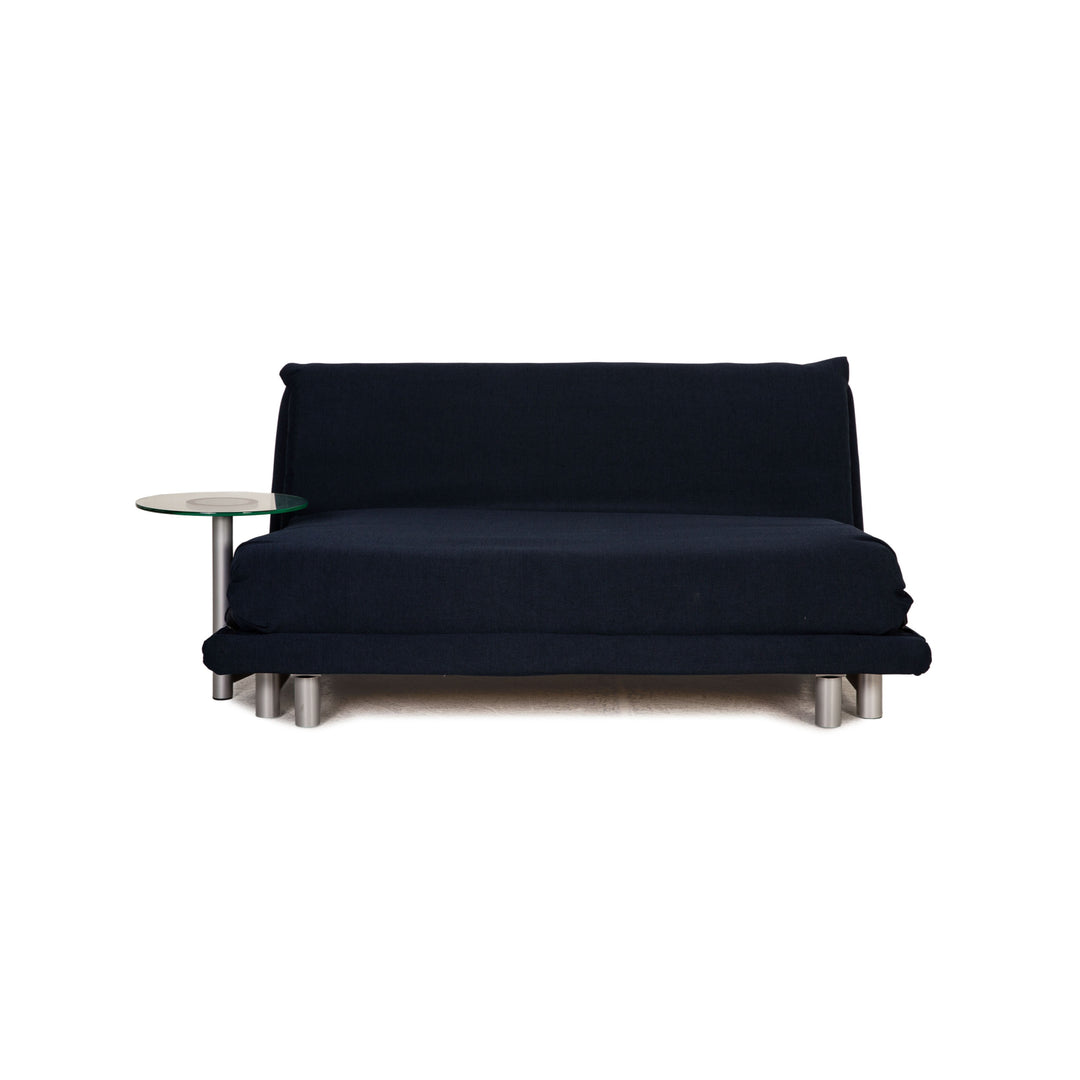 Ligne Roset Multy fabric sofa dark blue three-seater couch function sleeping function
