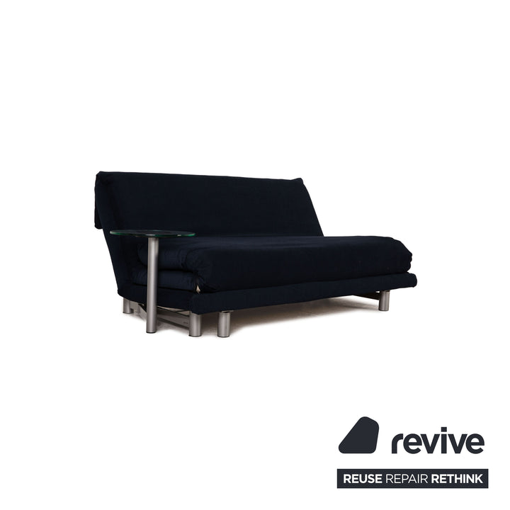 Ligne Roset Multy fabric sofa dark blue three-seater couch function sleeping function