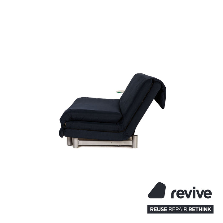 Ligne Roset Multy fabric sofa dark blue three-seater couch function sleeping function