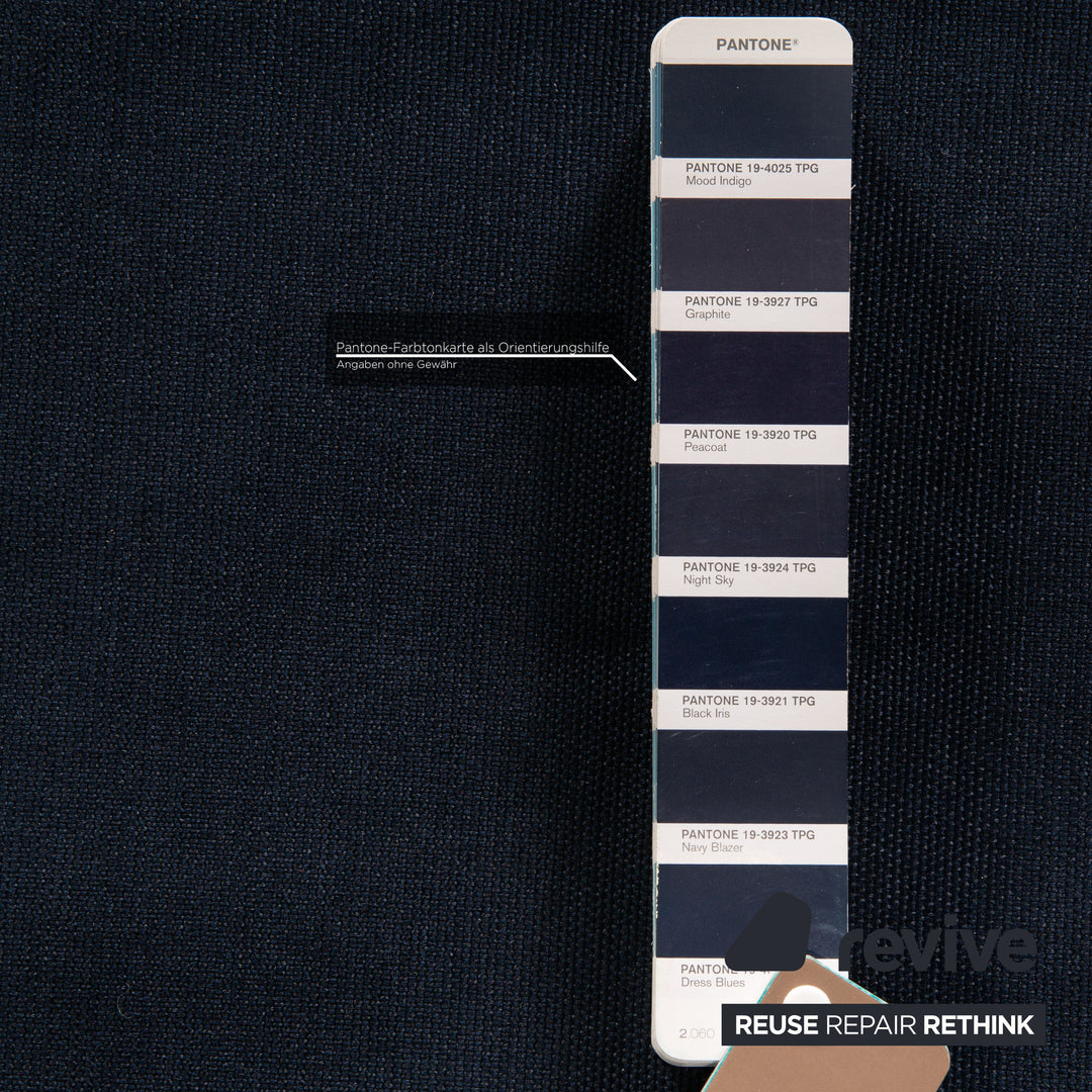 Ligne Roset Multy fabric sofa dark blue three-seater couch function sleeping function