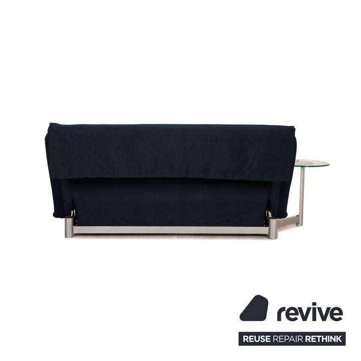 Ligne Roset Multy fabric sofa dark blue three-seater couch function sleeping function