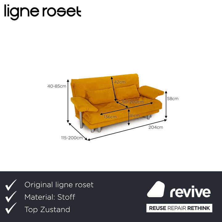 ligne roset Multy fabric sofa yellow three-seater couch function sleeping function