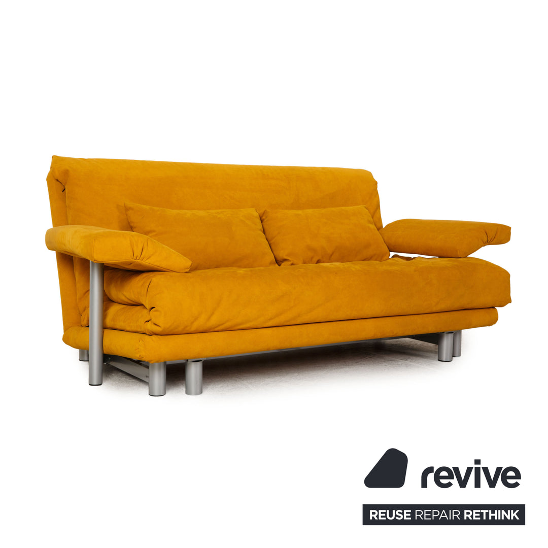 ligne roset Multy fabric sofa yellow three-seater couch function sleeping function