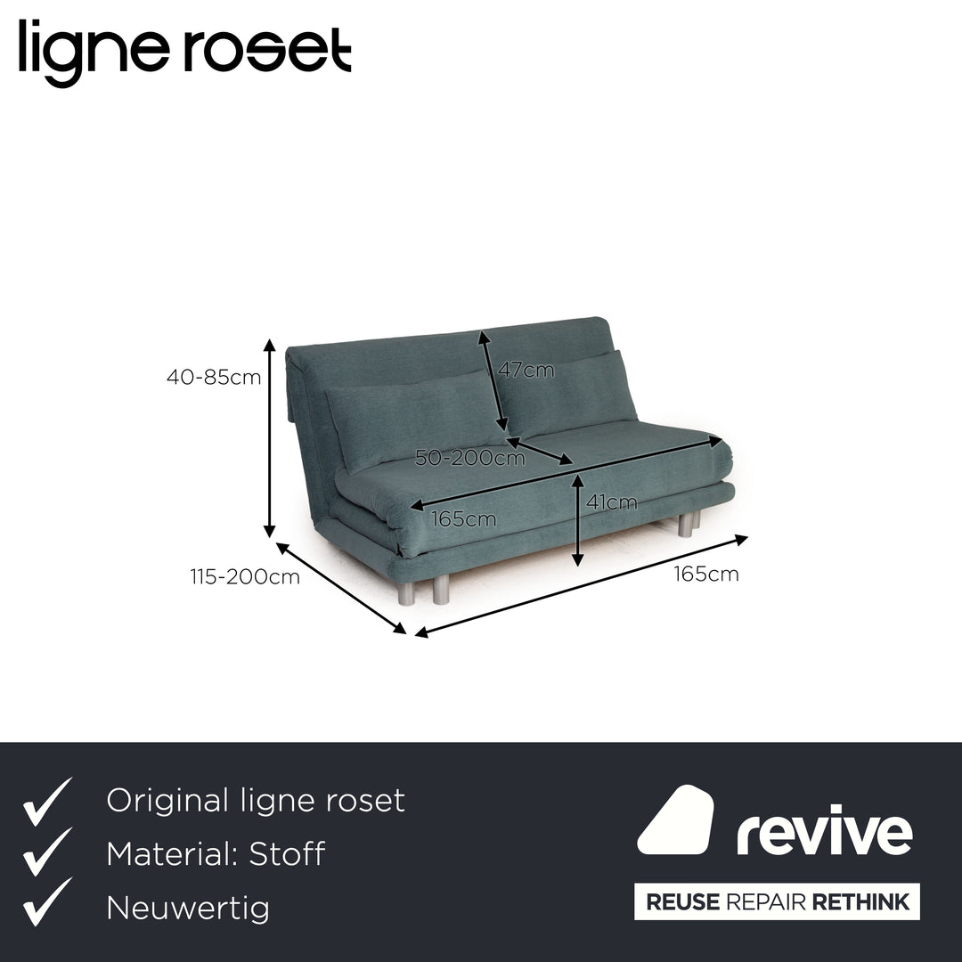 ligne roset Multy Stoff Sofa Grün Dreisitzer Couch Funktion Schlaffunktion