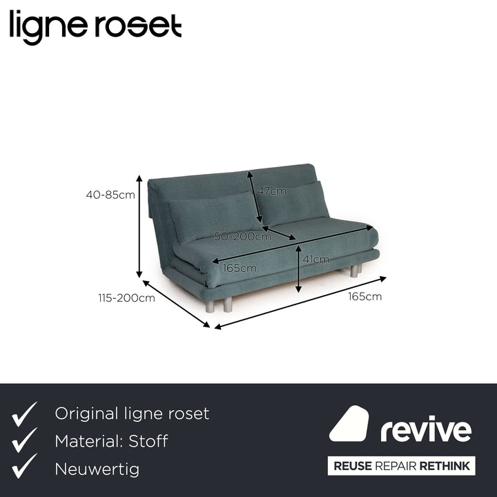 ligne roset Multy Stoff Sofa Grün Dreisitzer Couch Funktion Schlaffunktion