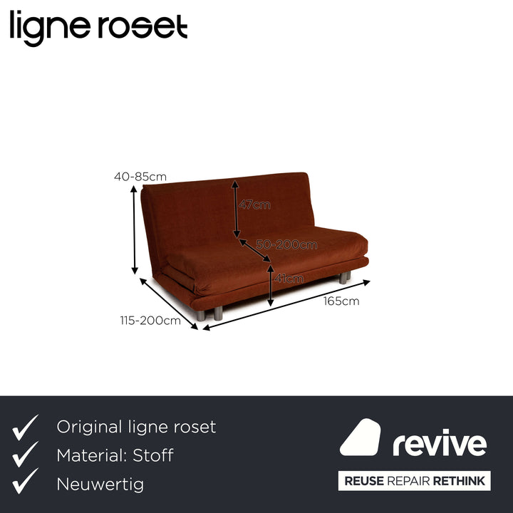 ligne roset Multy Stoff Sofa Orange Dreisitzer Couch Funktion Schlaffunktion