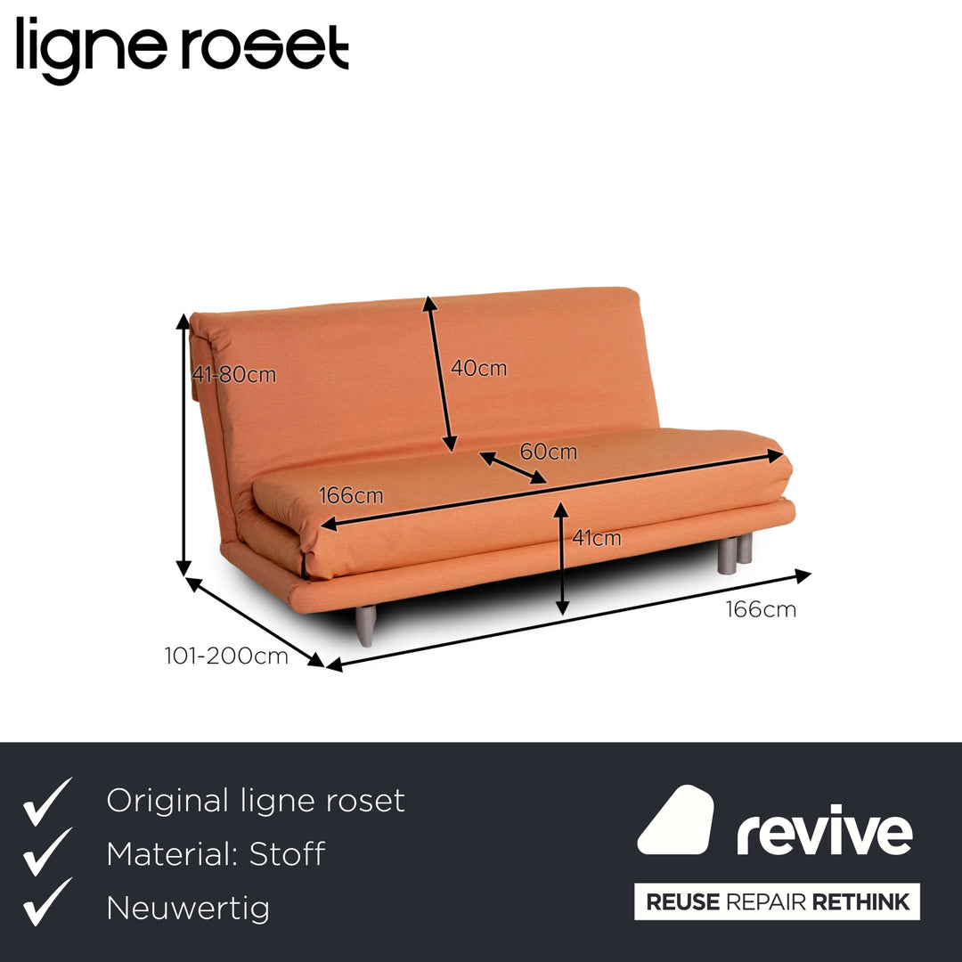 ligne roset Multy Fabric Sofa Orange Three Seater Sleeper Sofa Bed #14798