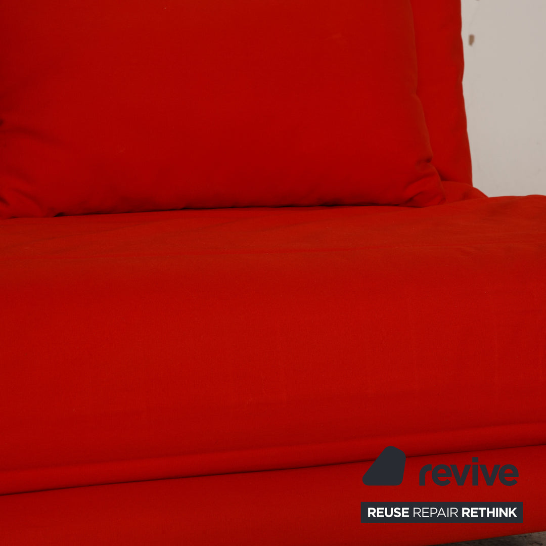 Ligne Roset Multy fabric sofa red three-seater couch function sleeping function