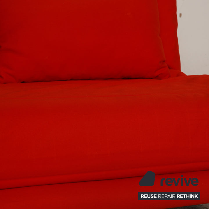 Ligne Roset Multy fabric sofa red three-seater couch function sleeping function