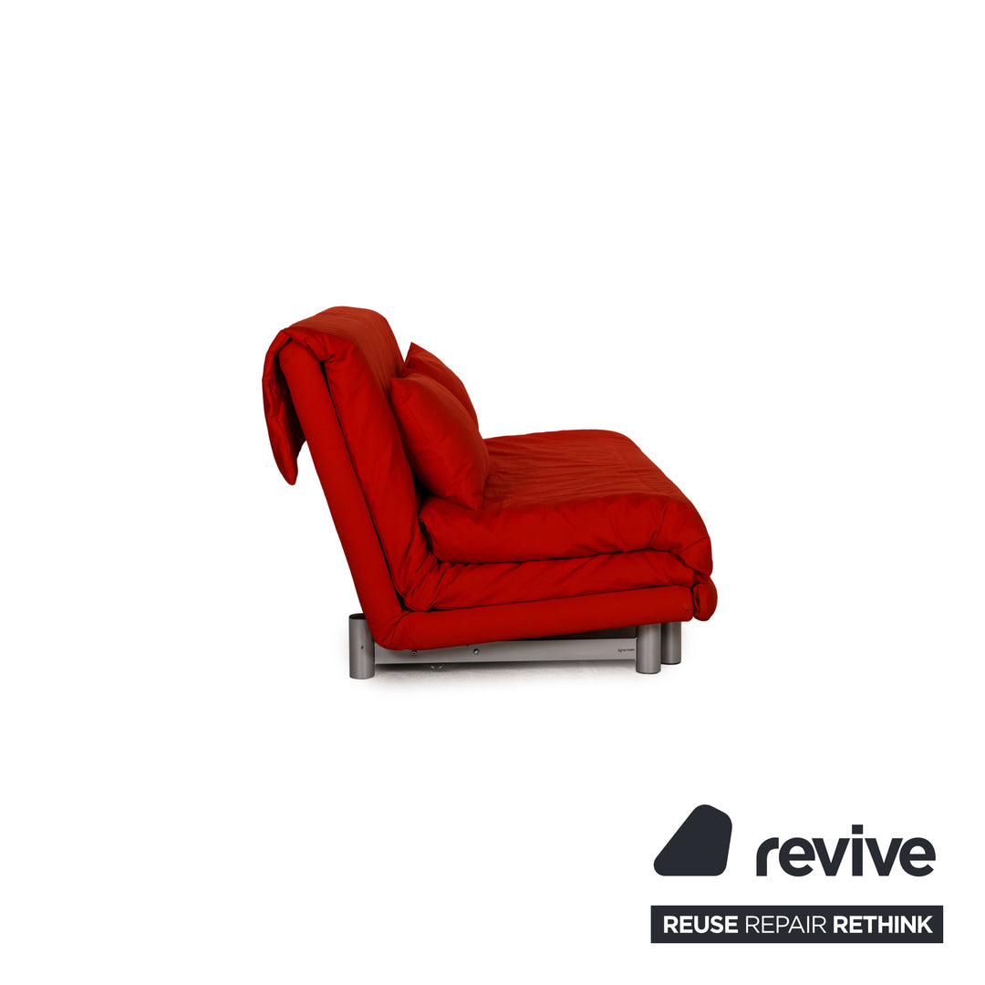 Ligne Roset Multy fabric sofa red three-seater couch function sleeping function