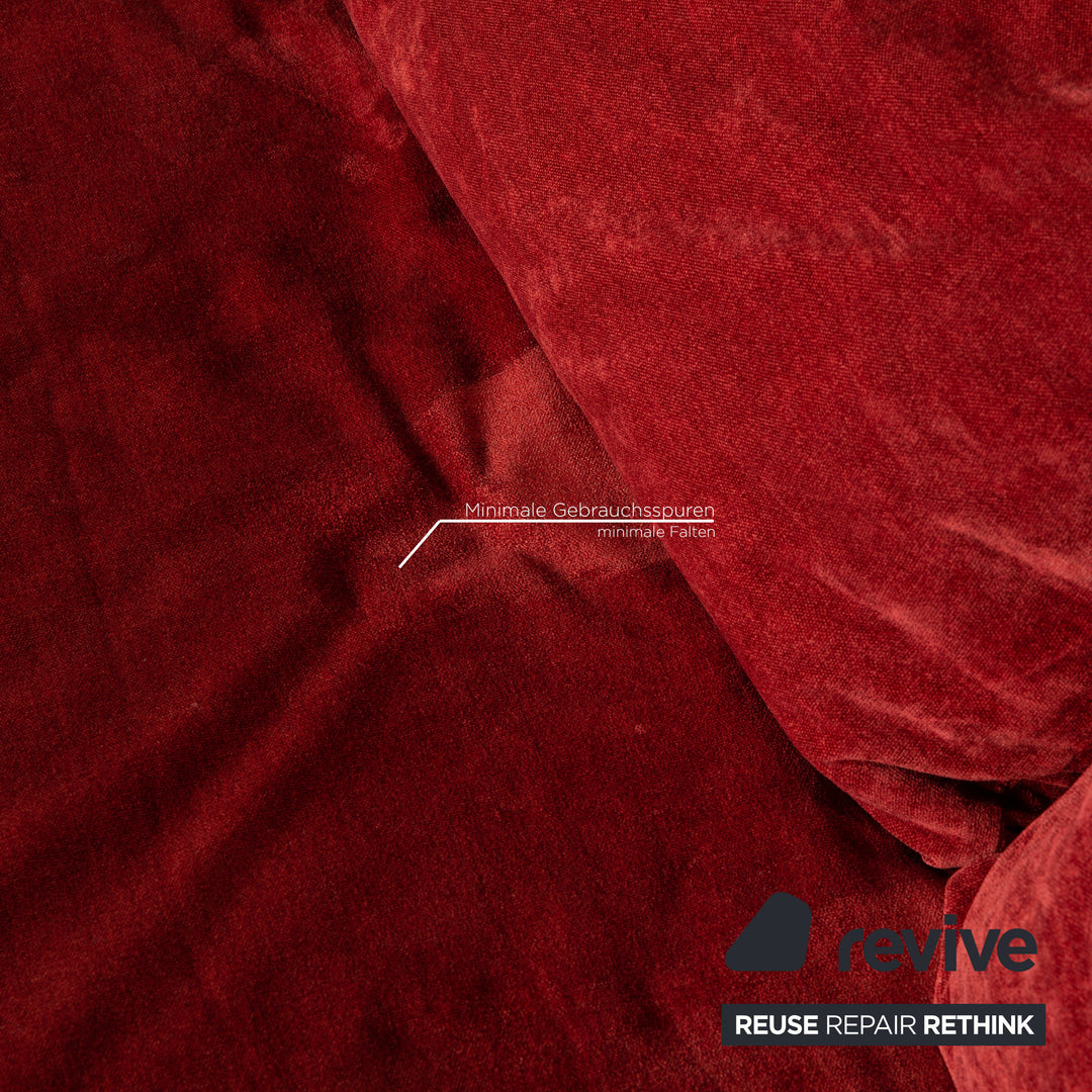 ligne roset Multy fabric sofa red three-seater couch function sleeping function