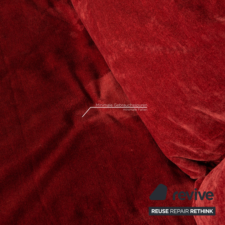 ligne roset Multy fabric sofa red three-seater couch function sleeping function