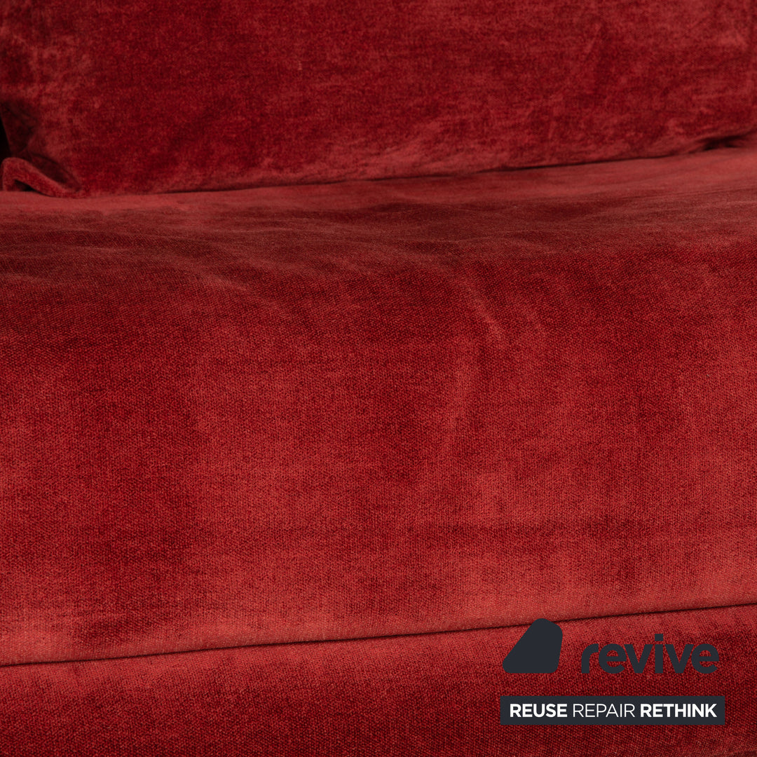 ligne roset Multy fabric sofa red three-seater couch function sleeping function