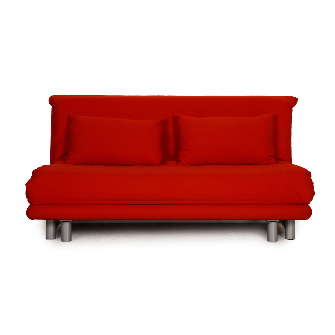 Ligne Roset Multy fabric sofa red three-seater couch function sleeping function