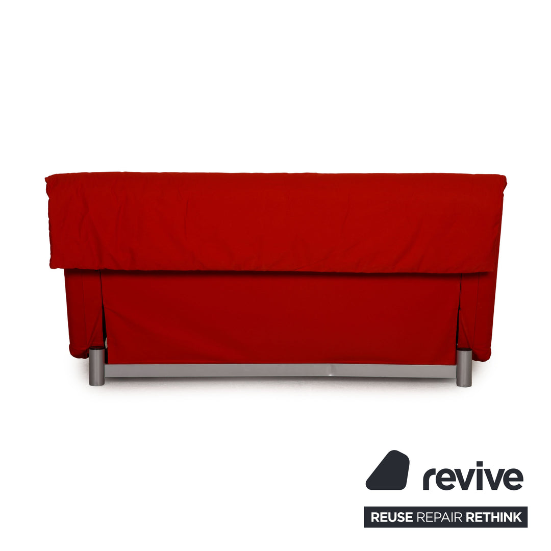 Ligne Roset Multy fabric sofa red three-seater couch function sleeping function