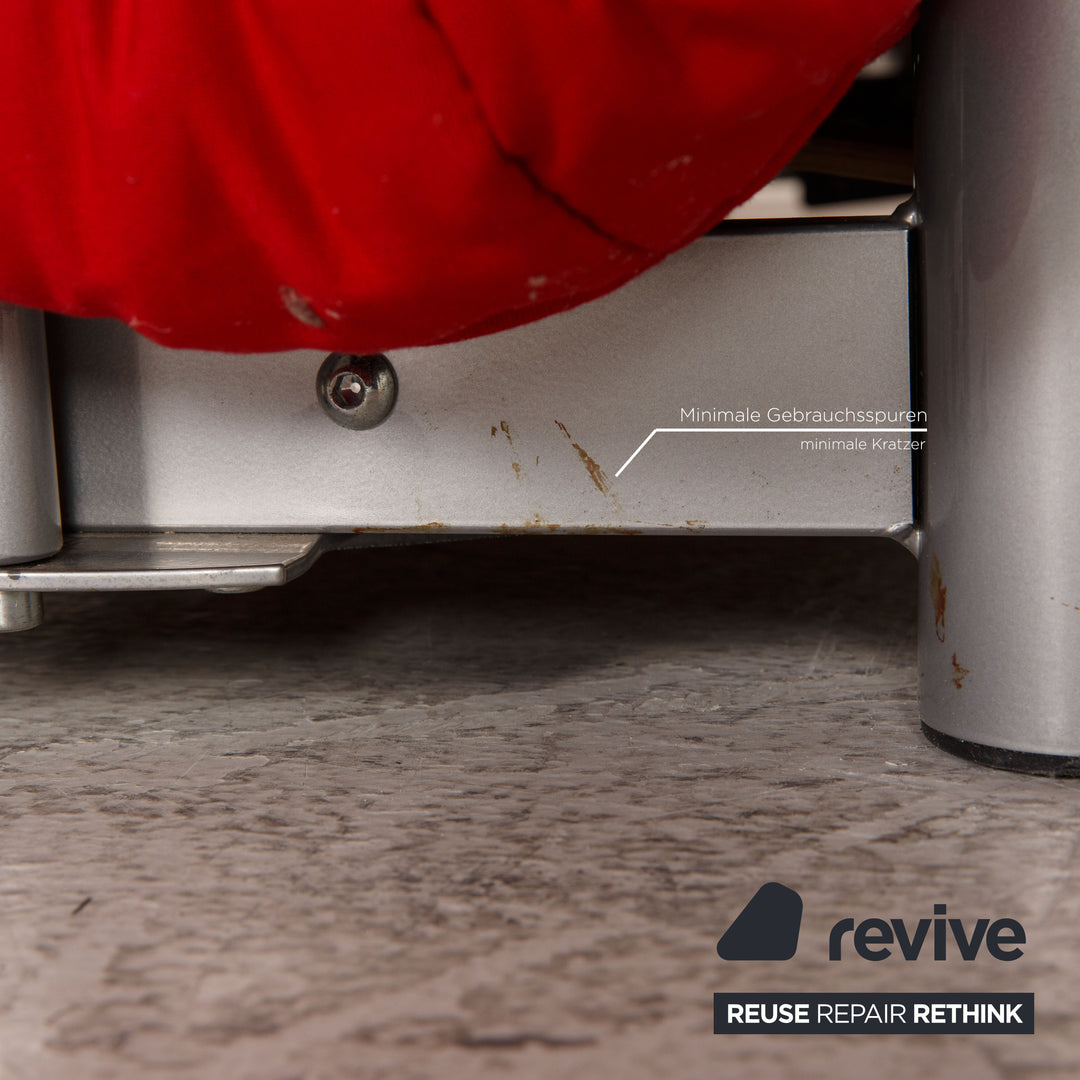 ligne roset Multy fabric sofa red three-seater couch function sleeping function