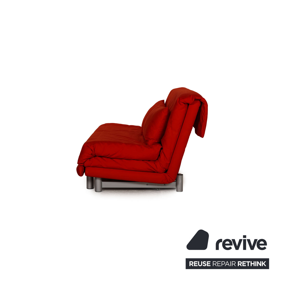 Ligne Roset Multy fabric sofa red three-seater couch function sleeping function
