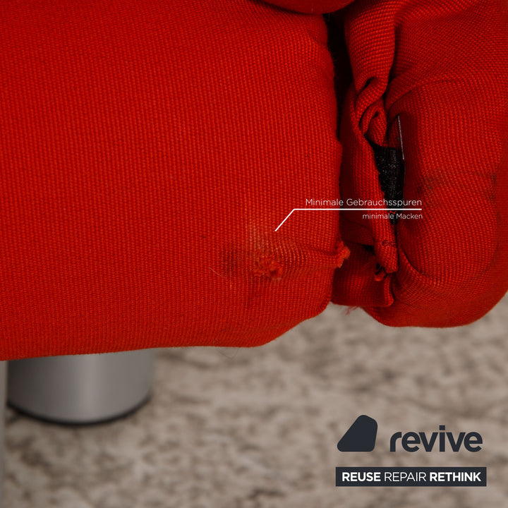 Ligne Roset Multy fabric sofa red three-seater couch function sleeping function