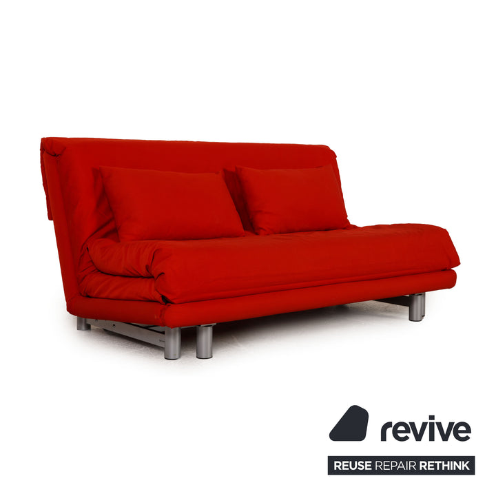 Ligne Roset Multy fabric sofa red three-seater couch function sleeping function