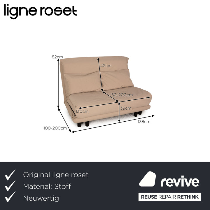 Ligne Roset Multy Stoff Zweisitzer Creme Schlafsofa Couch Neubezug