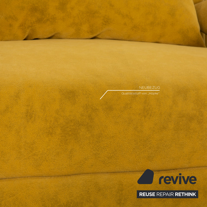 ligne roset Multy fabric two-seater yellow sofa couch sofa bed function reupholstery