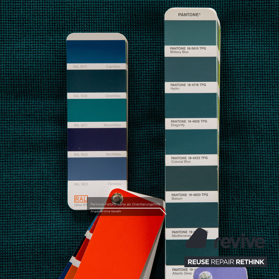 ligne roset Multy fabric two-seater green turquoise sleeping function new cover