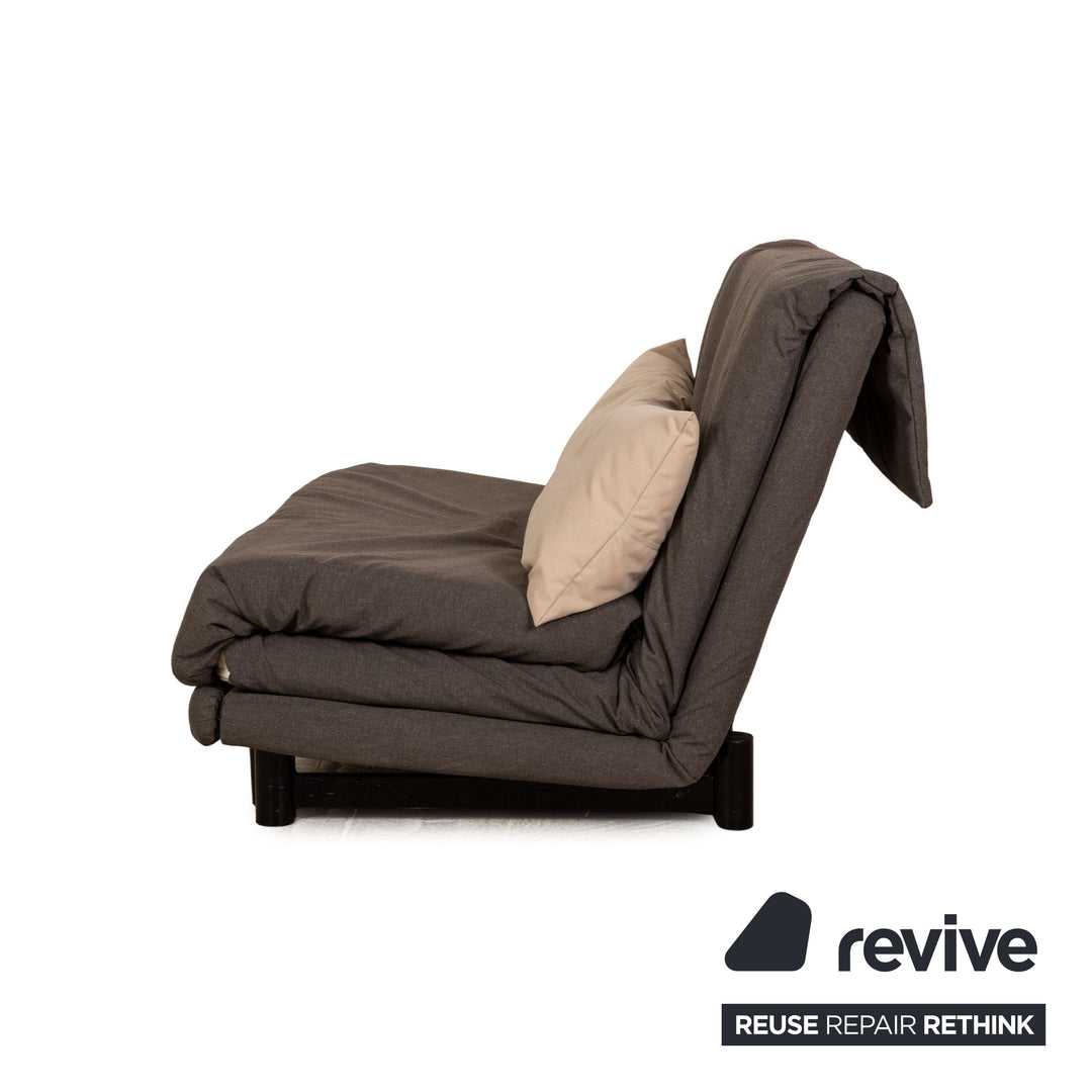 Ligne Roset Multy Zweisitzer Schlafsofa Couch Sofa manuelle Funktion Grau Braun