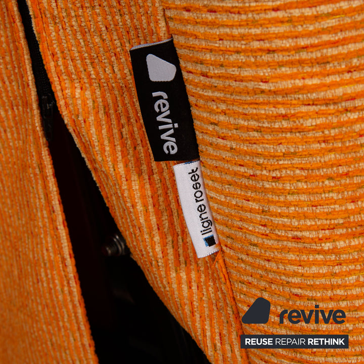 Ligne Roset Multy three-seater sofa bed fabric Couch Orange reupholstered