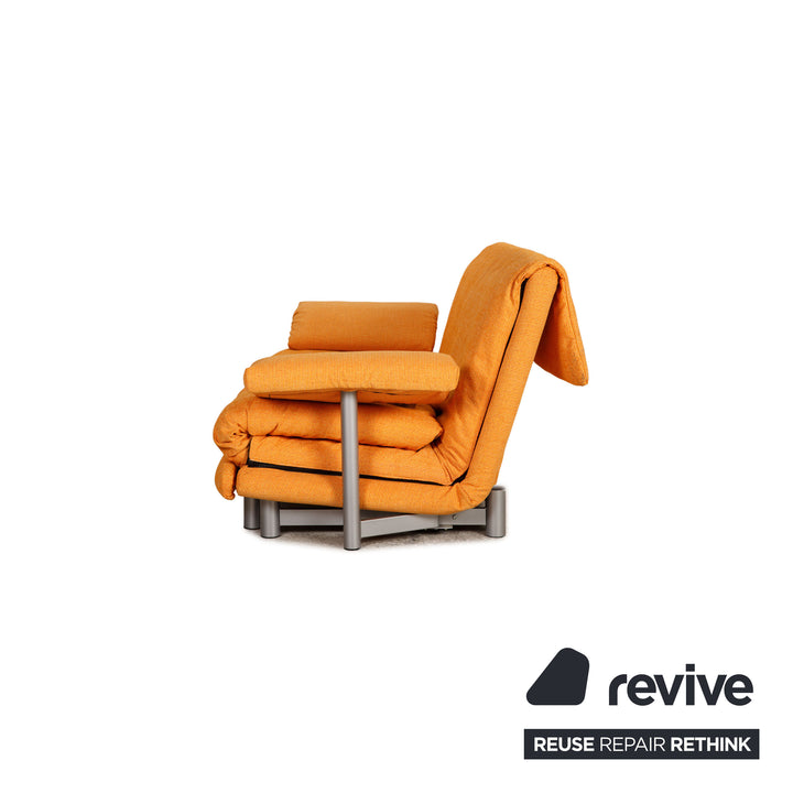 Ligne Roset Multy three-seater sofa bed fabric Couch Orange reupholstered