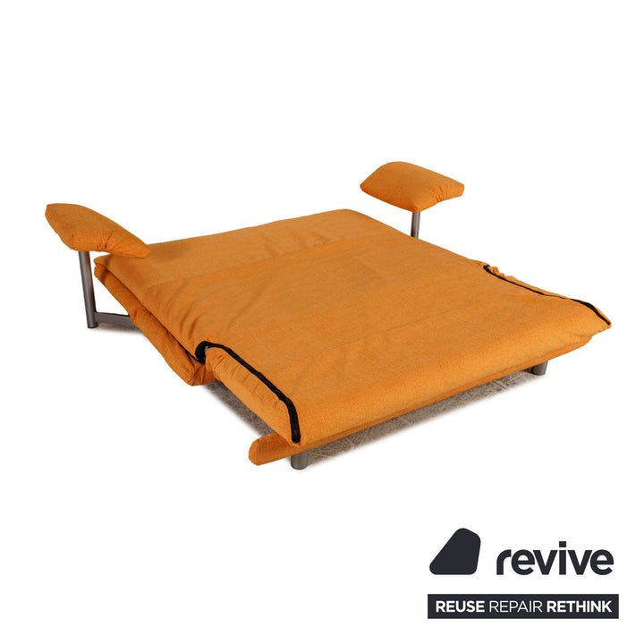 Ligne Roset Multy three-seater sofa bed fabric Couch Orange reupholstered