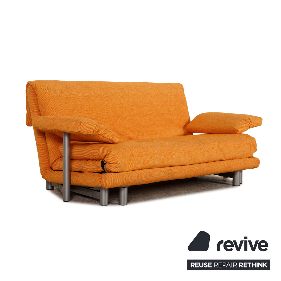 Ligne Roset Multy three-seater sofa bed fabric Couch Orange reupholstered