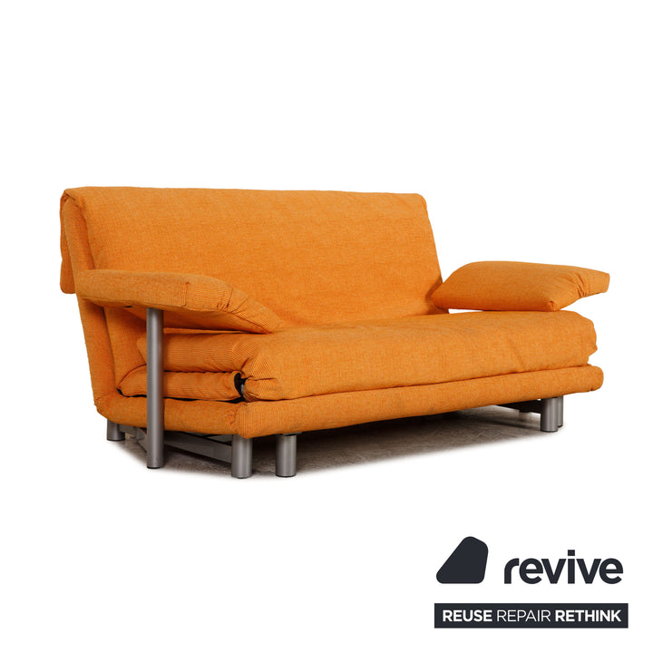 Ligne Roset Multy three-seater sofa bed fabric Couch Orange reupholstered