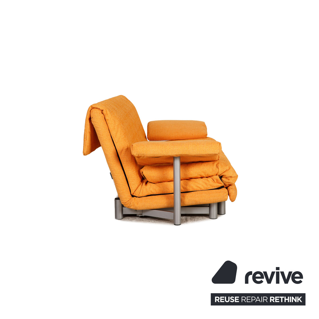 Ligne Roset Multy three-seater sofa bed fabric Couch Orange reupholstered