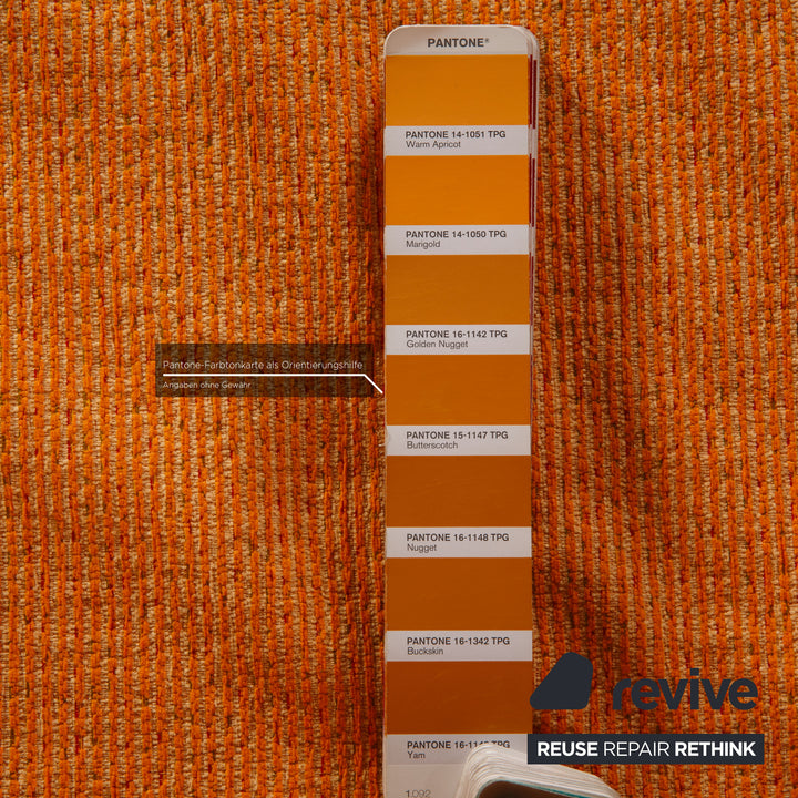 Ligne Roset Multy three-seater sofa bed fabric Couch Orange reupholstered