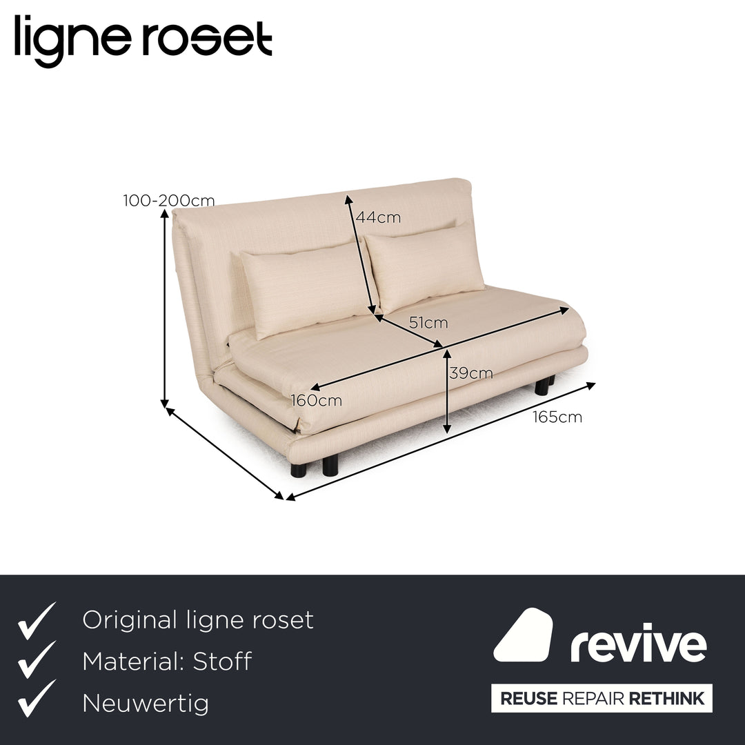 Ligne Roset Multy 3 Seater Fabric Sofa Gray Sofa Bed Couch Reupholstered