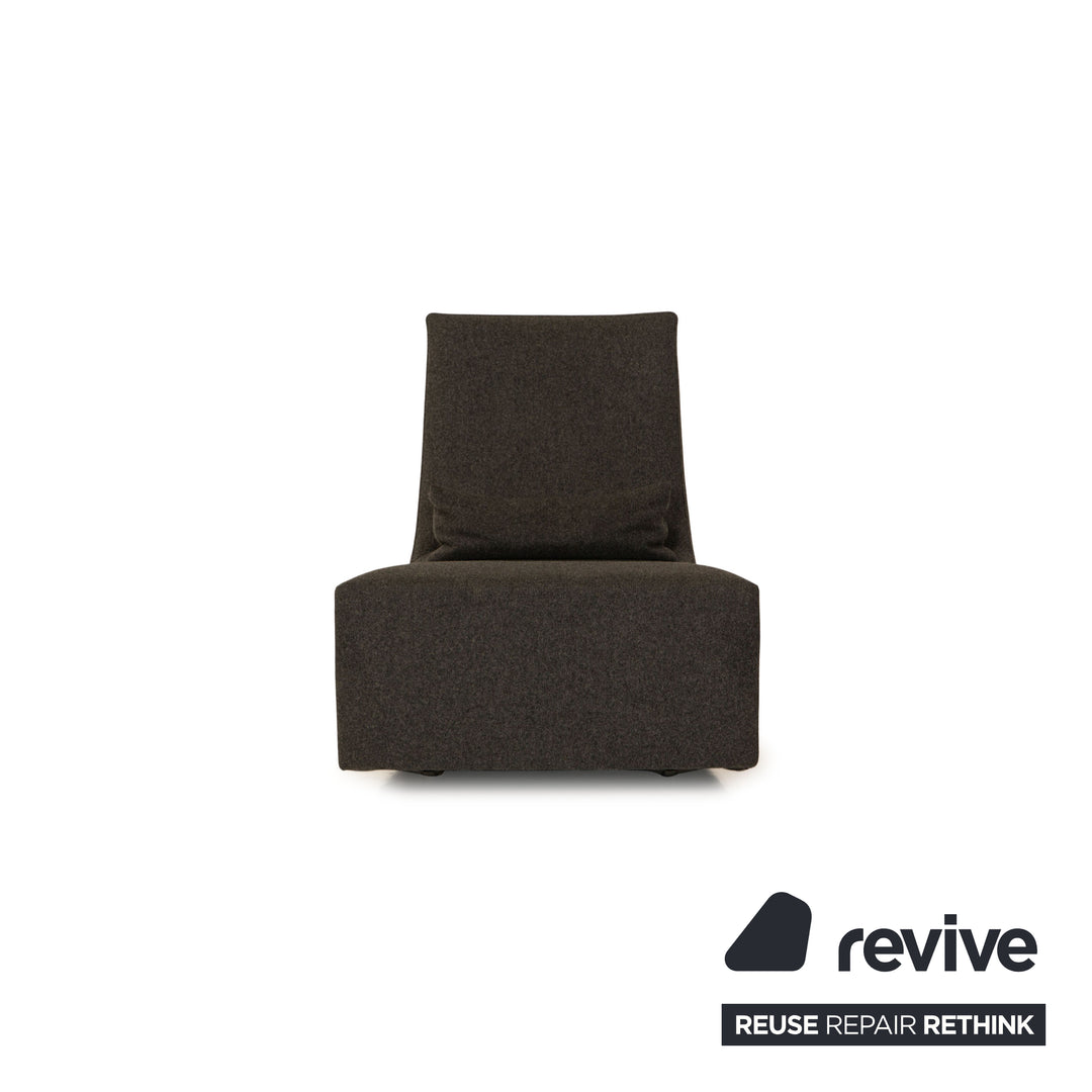 ligne roset neo fabric armchair gray incl. footstool