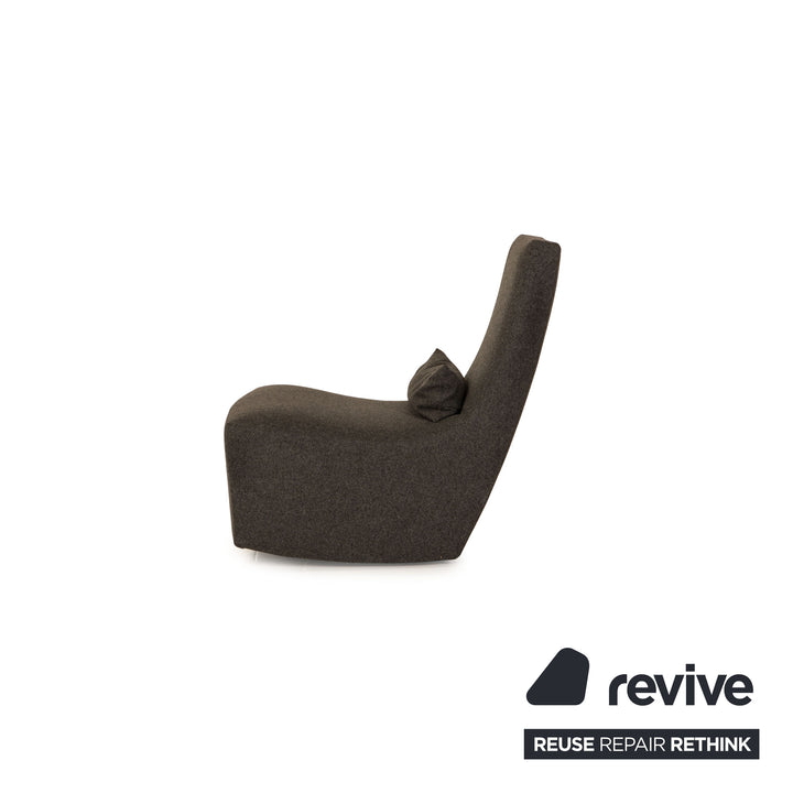 ligne roset neo fabric armchair gray incl. footstool