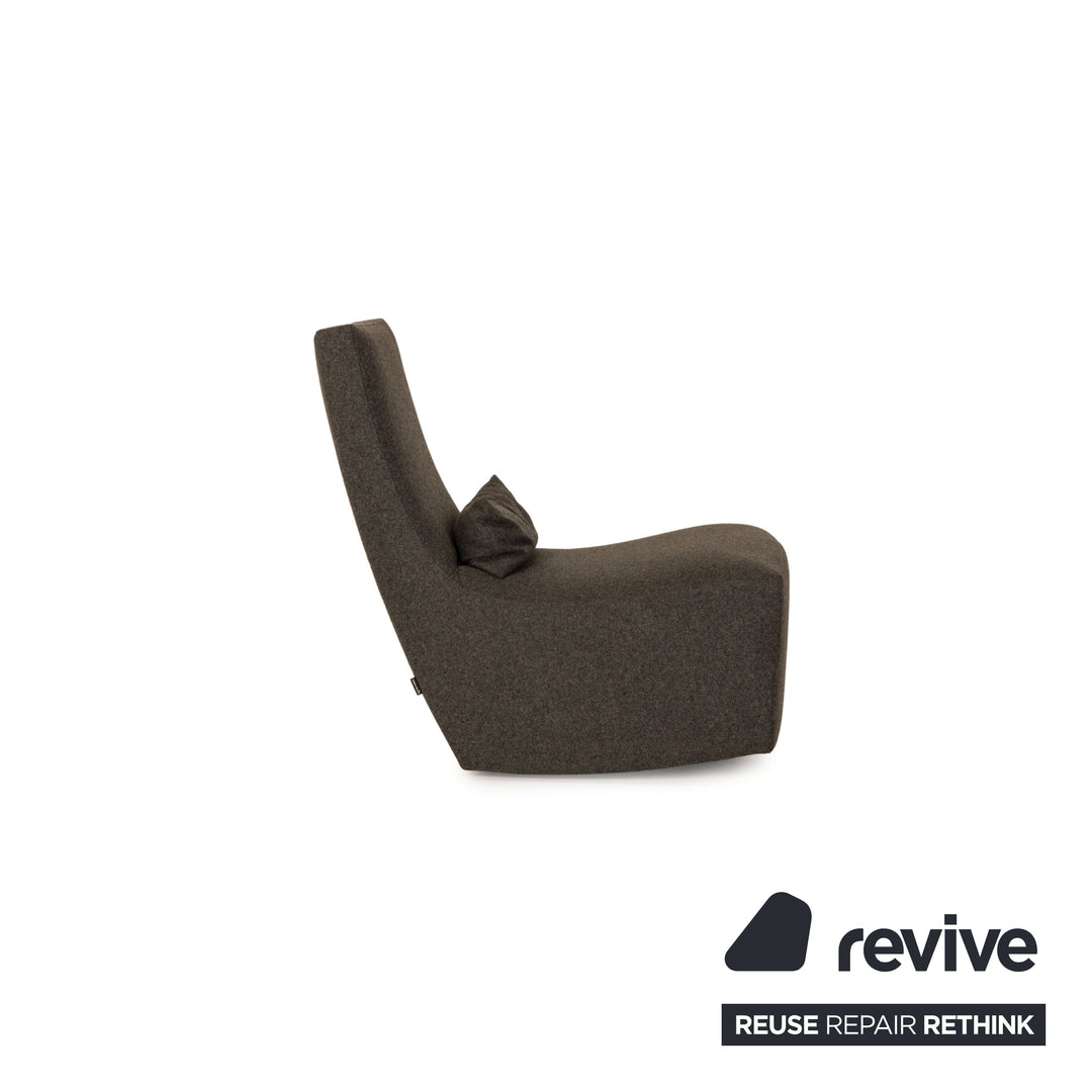 ligne roset neo fabric armchair gray incl. footstool